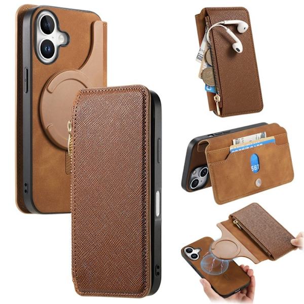CASENEO iPhone 16 Plus Plånboksfodral Konstläder - Brun