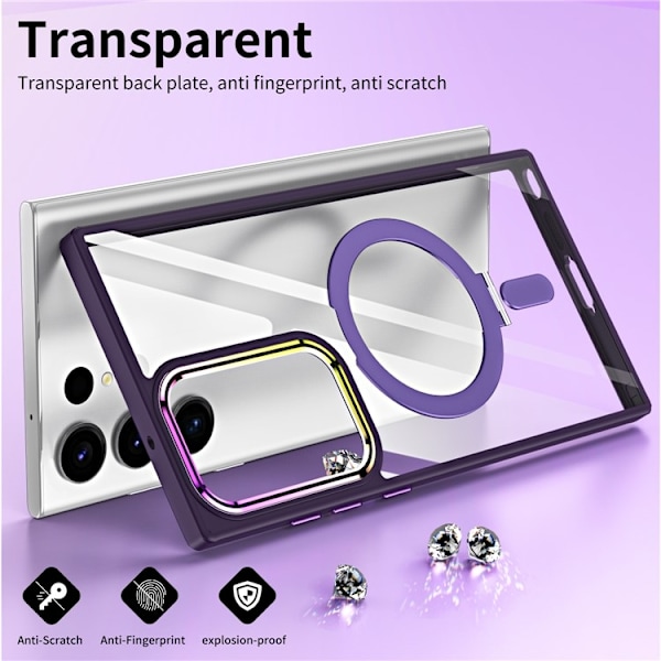 Galaxy S23 Ultra Mobilskal Magsafe Kickstand Magnetic - Svart Svart