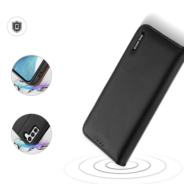 Dux Ducis Galaxy S23 Plus Plånboksfodral Äkta Läder RFID Hivo - Svart Svart