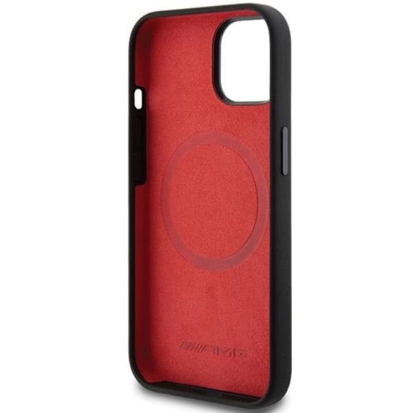 AMG iPhone 15/14 Plus Mobilskal MagSafe Silikon Large Rhombuses Svart
