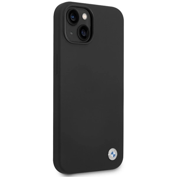 BMW iPhone 15/14/13 Mobilskal Silikon Metal Logo - Svart Svart