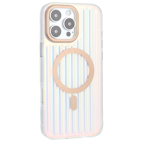 X-LEVEL Mobilskal till iPhone 16 Pro MagSafe Corrugated Textur - Guld