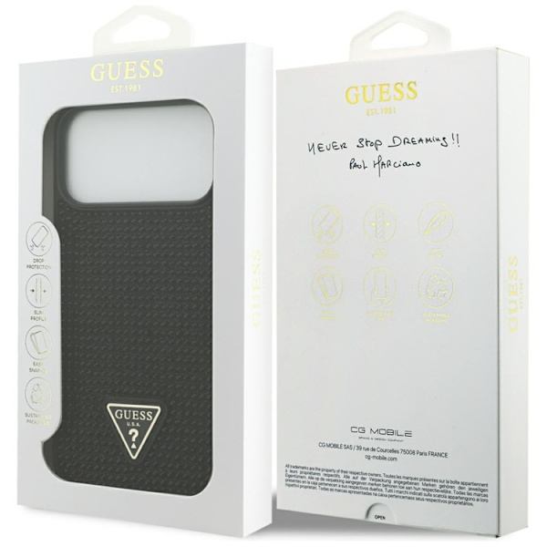 Guess Mobilskal till iPhone 17 Pro Rhinestone Triangle Logo - Svart