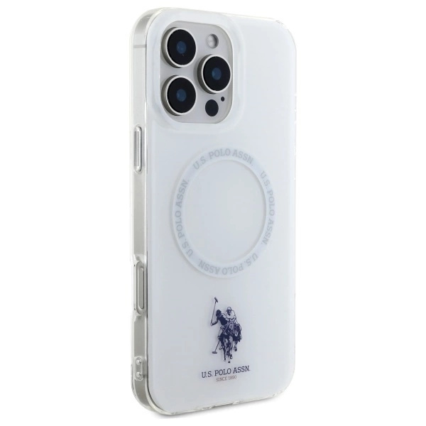 US Polo Mobilskal till iPhone 16 Pro Max MagSafe IML Ring - Vit