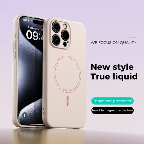 ABEEL Mobilskal till iPhone 14 Pro MagSafe Liquid Silicone Beige