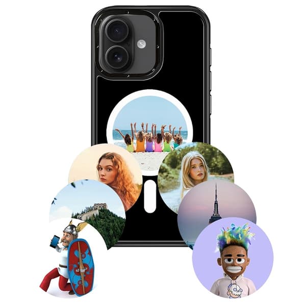 Mobilskal till iPhone 16 MagSafe E-Ink NFC 6-Färgad TPU + PC Svart
