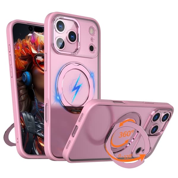 Mobilskal till iPhone 17 Pro MagSafe TPU + Acrylic Kickstand - Rosa Rosa