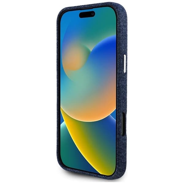 Guess Telefontaske til iPhone 16 Pro Max MagSafe Denim Trekant - Blå Blå