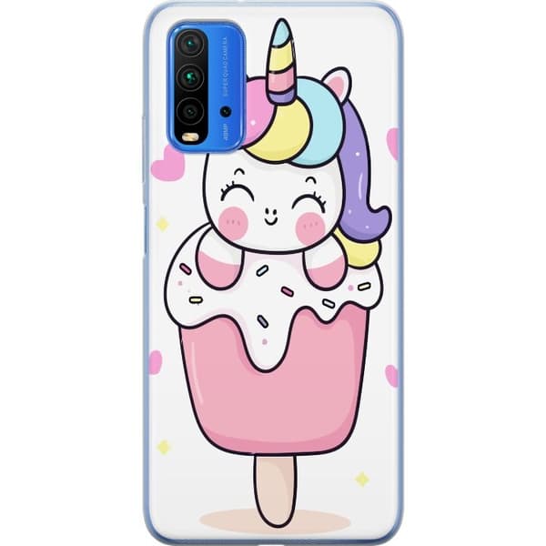Telefontaske til Xiaomi Redmi Note 9 4G med Happy Unicorn