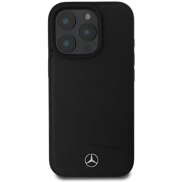 Mercedes Mobilskal till iPhone 16 Pro Max MagSafe Textured Plain Läder Svart
