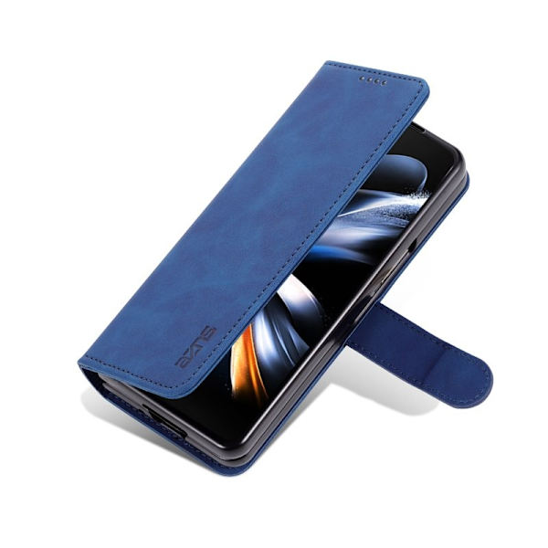 AZNS Samsung Galaxy Z Fold5 Plånboksfodral Konstläder - Blå