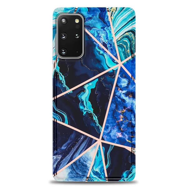 BOOM - Grid cover til Galaxy S20 Plus - Blå Marmor Blue