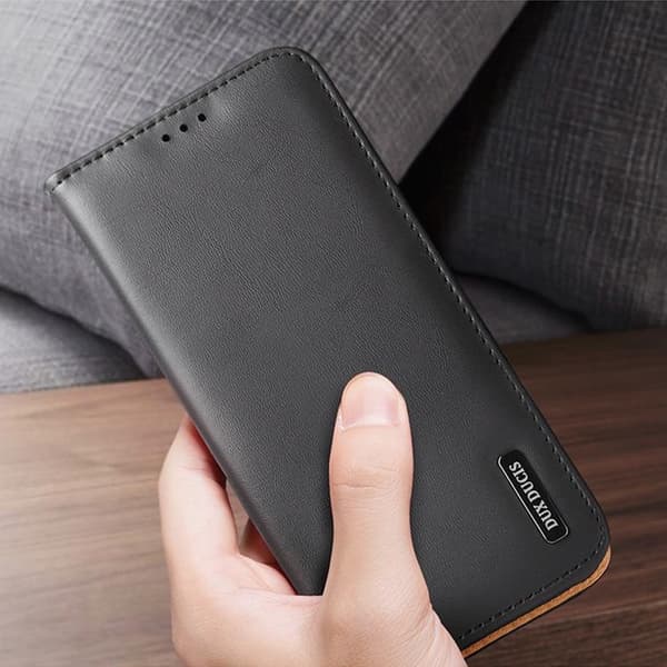 Dux Ducis Galaxy S23 Plus Plånboksfodral Äkta Läder RFID Hivo - Black