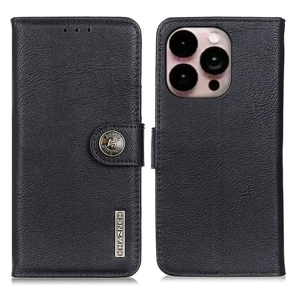 KHAZNEH iPhone 14 Pro Max Plånboksfodral Retro - Svart Svart