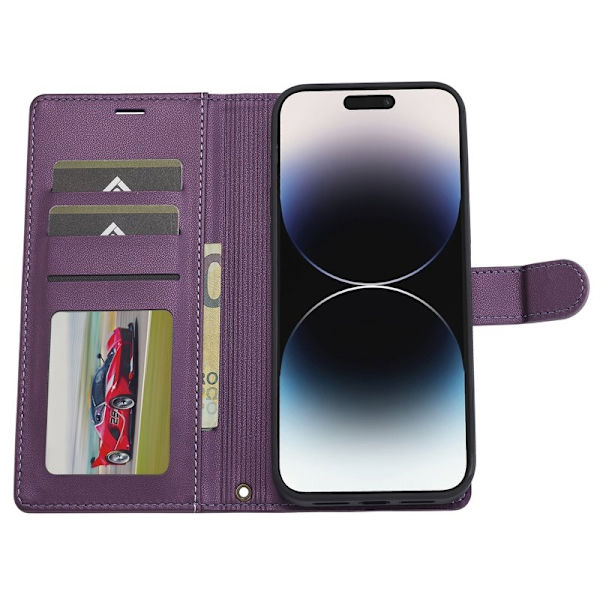 LC.IMEEKE L2 Series iPhone 14 Pro Max Plånboksfodral Konstläder - Lila