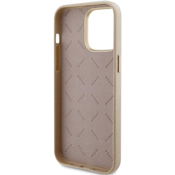 Guess Mobilskal till iPhone 15 Pro Max Glitter Glossy Script - Guld