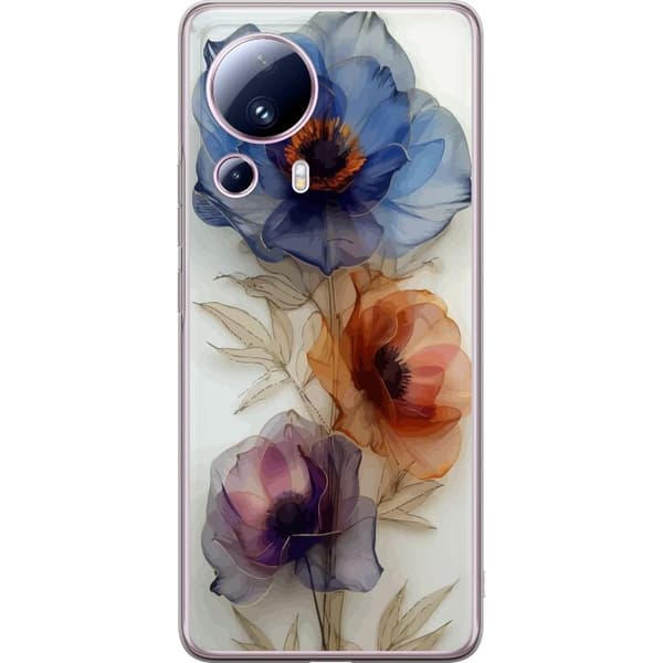 Telefontaske til Xiaomi 13 Lite med silkeblomster