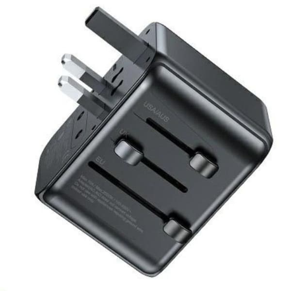 Awei 4in1 GaN Rejseadapter 35W 3xUSB-C 2xUSB-A C-39 - Sort Black