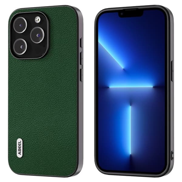 ABEEL Mobilskal till iPhone 13 Pro Max Äkta Läder Grön Äkta Läder Leather