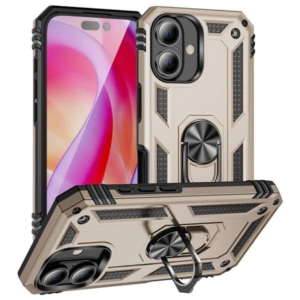 Mobilskal till iPhone 16 med Kickstand - Guld Guld