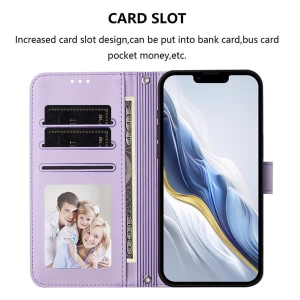 Sony Xperia 10 VII Konstläder Plånboksfodral Med Handledsrem - Lila Lila
