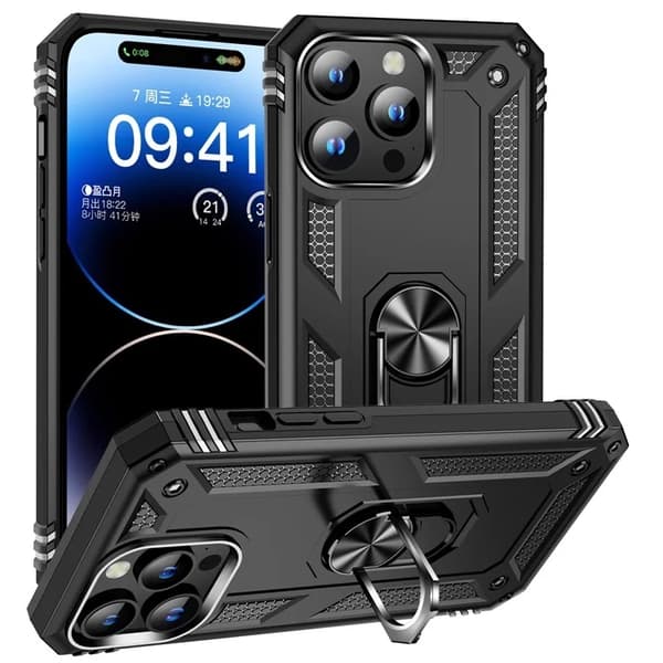 Mobilskal till iPhone 15 Pro Max med Kickstand - Svart Svart