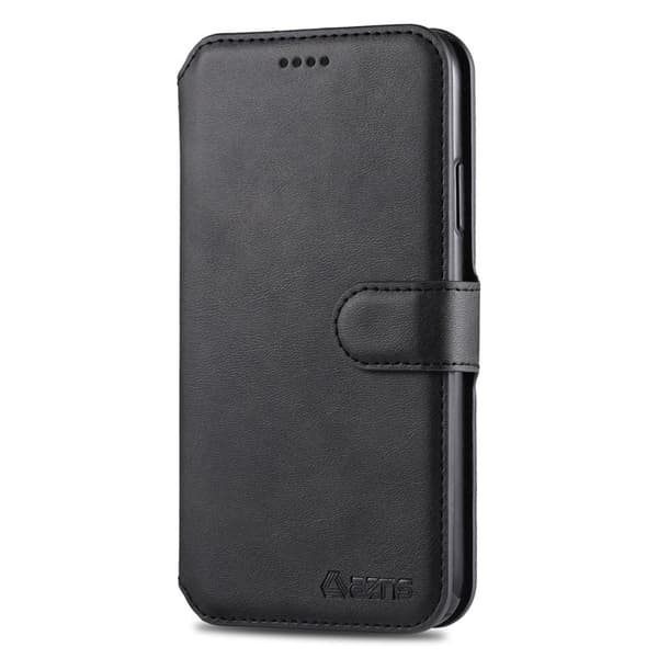 AZNS Leather Stand Plånboksfodral för iPhone 12 Pro - Konstläder - Svart