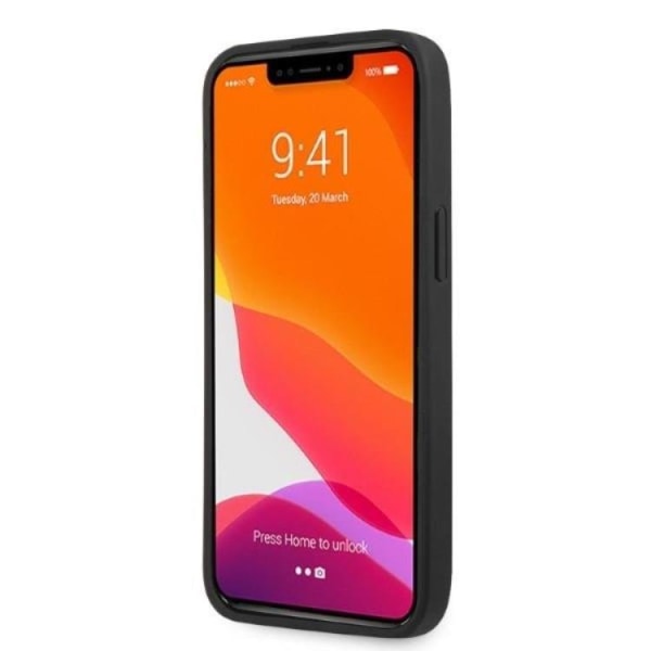 AMG iPhone 13 Pro Max -puhelinkotelo Nahka Curved Lines - Musta