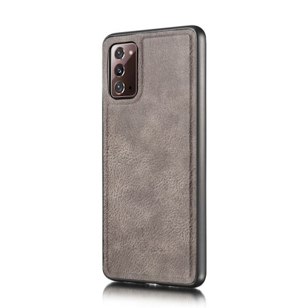 DG.MING 2-in-1 Back Cover + Äkta Läder Plånboksfodral Grå