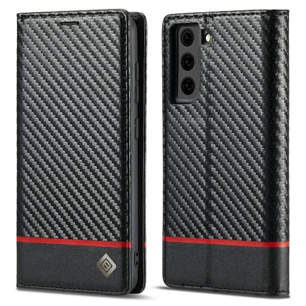 LC.IMEEKE Plånboksfodral för Samsung Galaxy S21 5G - Konstläder - Svart