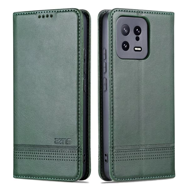AZNS Xiaomi 13 5G Flip Plånboksfodral Konstläder - Grön