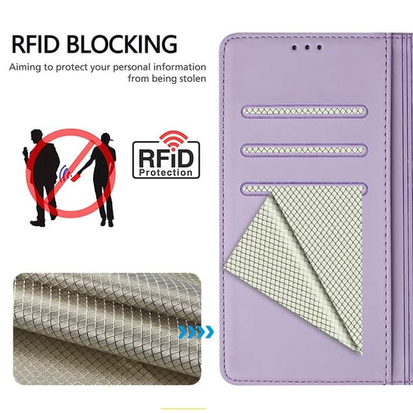 Nothing CMF Phone 2 Pro Plånboksfodral Imprinted Honeycomb RFID Lila