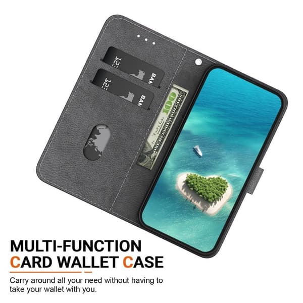 Samsung Galaxy S26 Plånboksfodral Anti-Drop Mönstertryck Konstläder - Guld