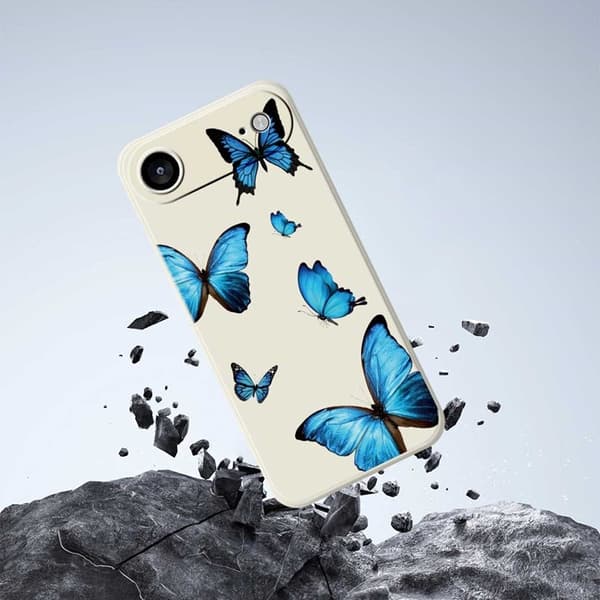 Mobilskal till iPhone Air Blue Butterflies Pattern TPU - Grön Grön