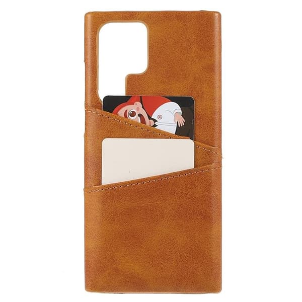 Kortholder Læder Cover Galaxy S22 Plus - Brun Brown