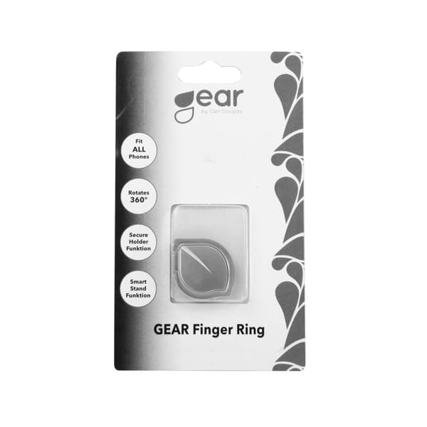 GEAR MobilRing Bladroterende Fingerholder Med Standfunktion - Sølv Silver