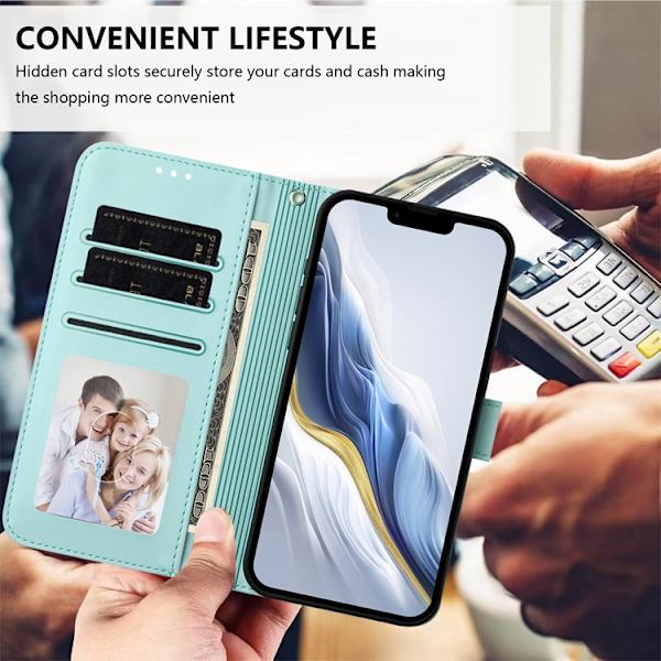 iPhone Air Plånboksfodral Läder med Handledsrem Grön