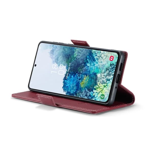CASEME Plånboksfodral Konstläder för Samsung Galaxy S20 Plus - Röd