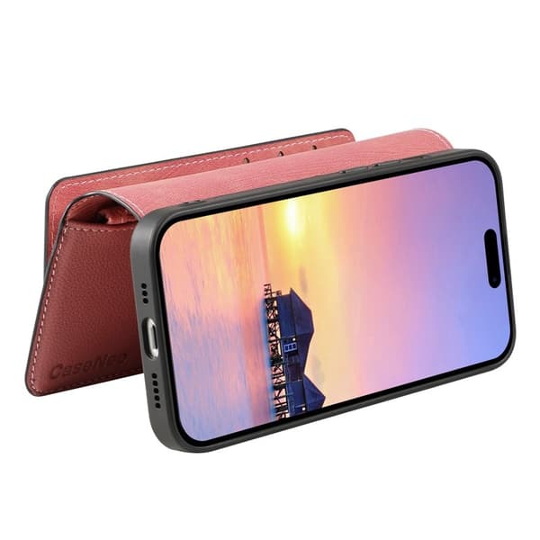 CASENEO MW-02 iPhone Air Plånboksfodral Konstläder - Rosa Rosa