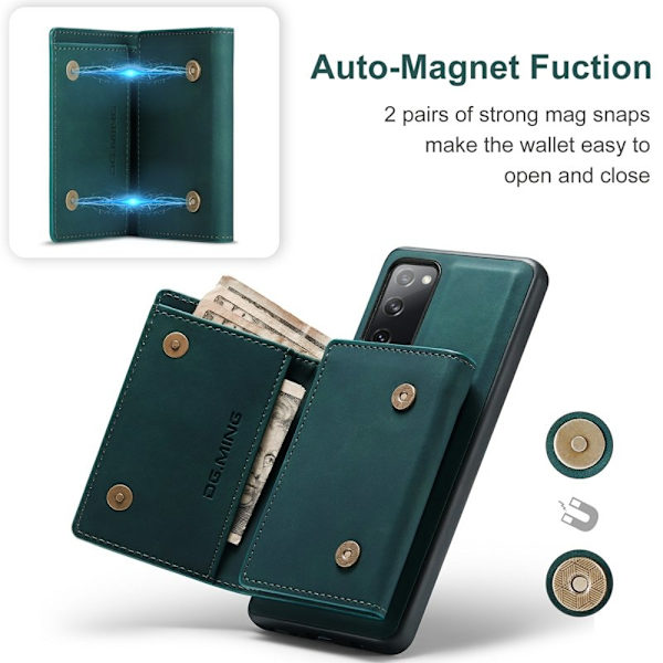 DG.MING M1 Series Magnetisk Tri-Fold Plånboksfodral Grön