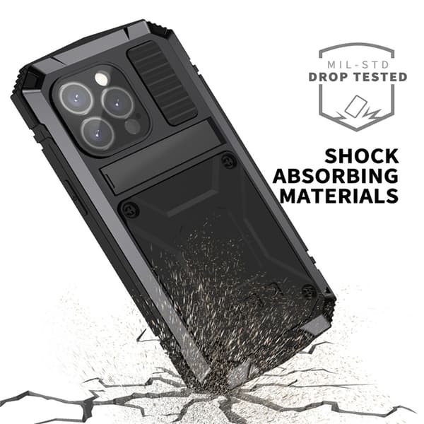 R-JUST Mobilskal till iPhone 15 Pro med Härdat Glas - Röd Röd
