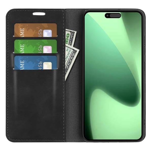 iPhone 17 Pro Max Plånboksfodral Skin Touch - Svart Svart