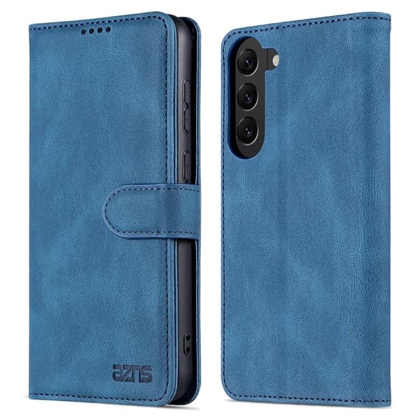 AZNS Samsung Galaxy S23+ Plånboksfodral Konstläder - Stöttålig - Blå
