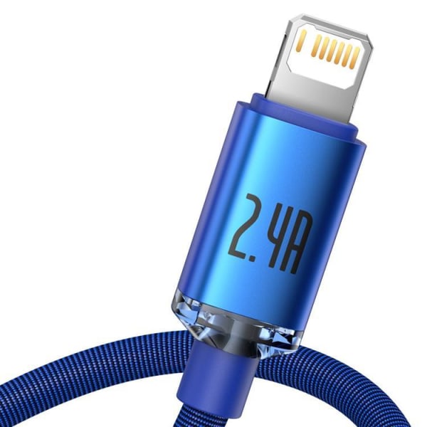 Baseus Crystal USB Type A til Lightning-kabel 2m - Blå