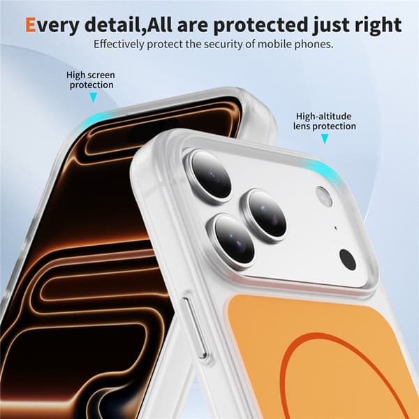 Mobilskal till iPhone 17 Pro Max MagSafe Skin Touch TPU PC - Orange Orange