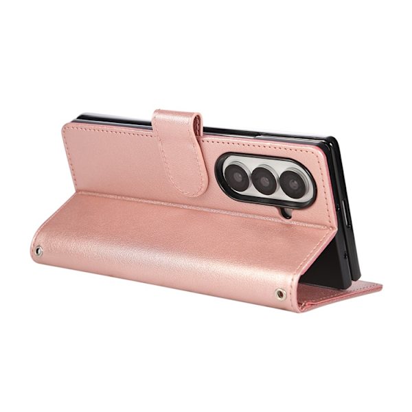 Galaxy Z Fold 7 Plånboksfodral Med Handledsrem - Roséguld Roséguld