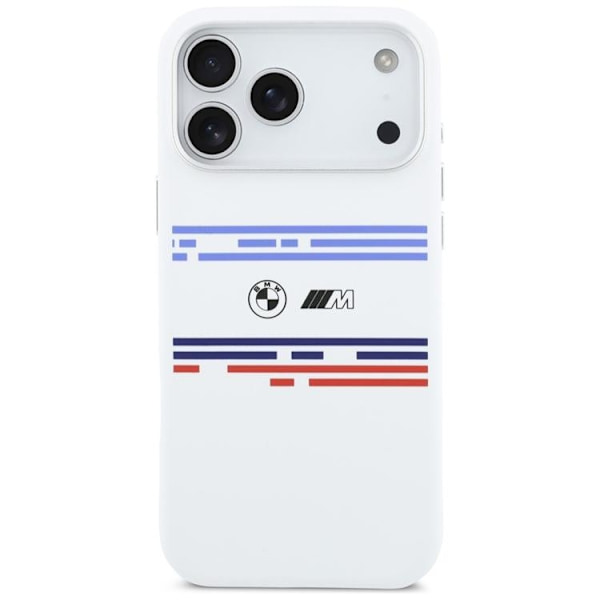 BMW Mobilskal till iPhone 17 Pro Max MagSafe Silikon Horizontal Line Vit