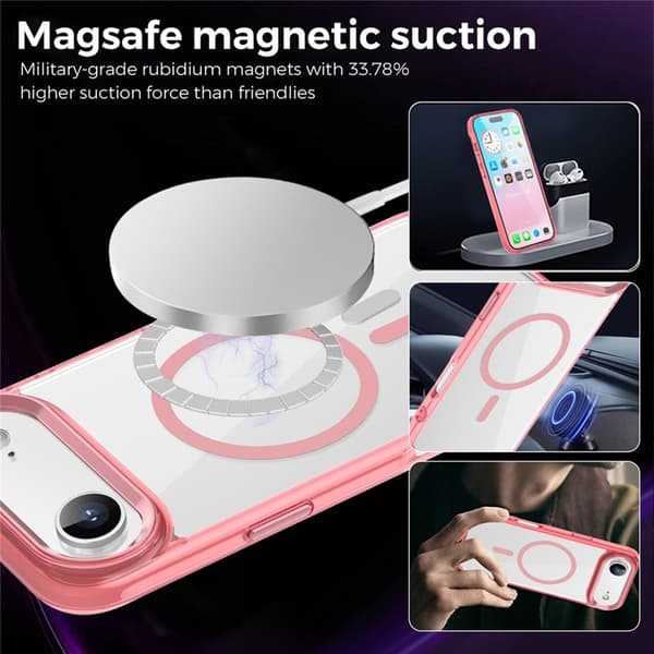 Mobilskal till iPhone Air MagSafe TPU+PC - Transparent Rosa Rosa
