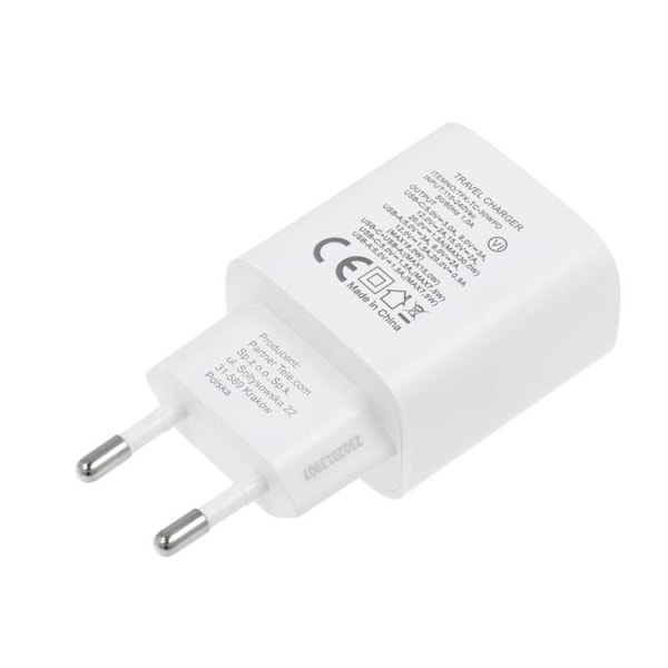 Forcell Väggladdare USB-C/USB-A 30W - Vit