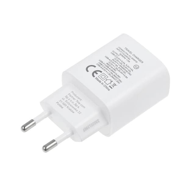Forcell Väggladdare USB-C/USB-A 30W - Vit Vit